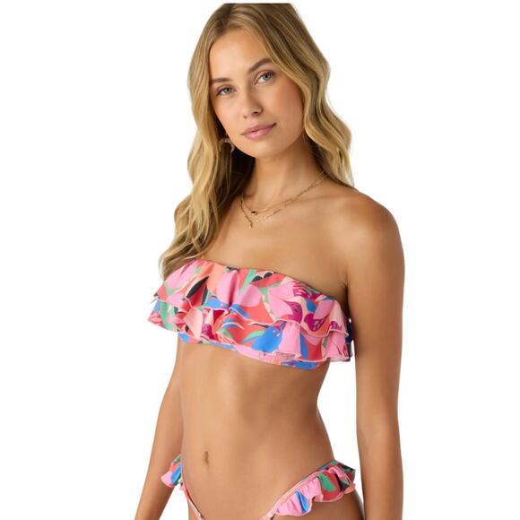O'Neill Cabana Floral Diaz Bandeau Top NWT Size Small - Picture 1 of 6